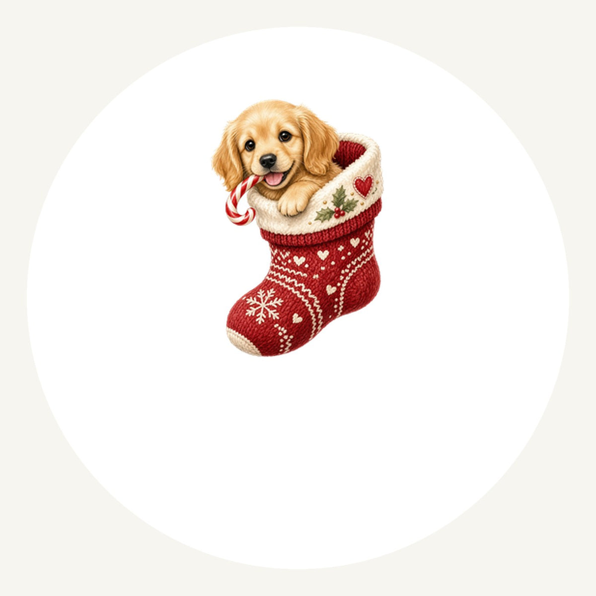 Puppy In A Stocking Personalised Pewter Christmas Ornament