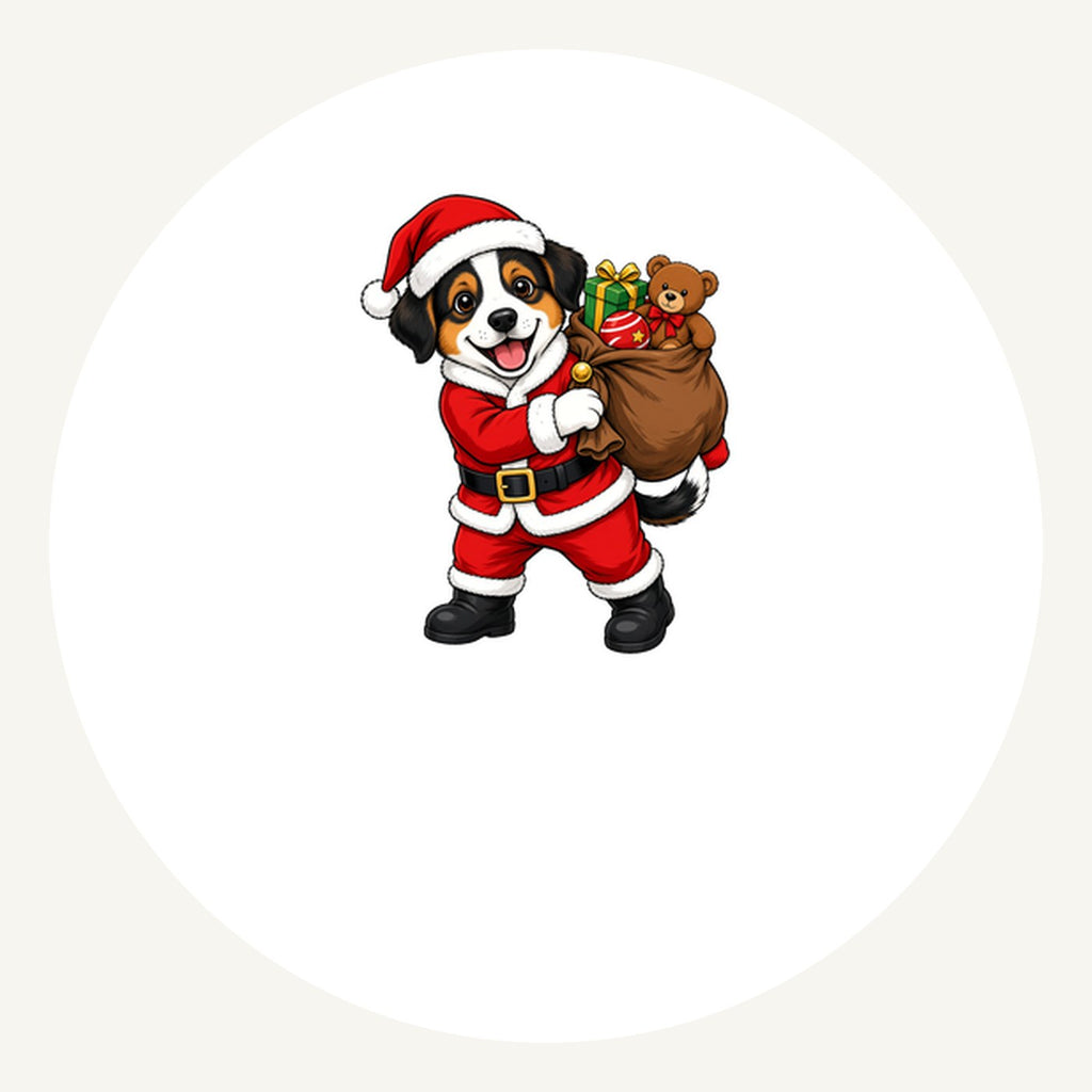 Puppy In Santa Suit Personalised Pewter Christmas Ornament