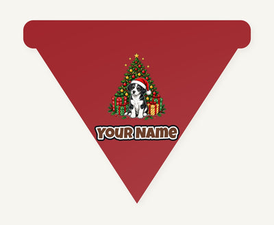 Puppy Under The Christmas Tree Personalised Christmas Pet Bandana, Cat or Dog