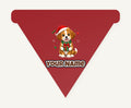 Puppy with Christmas Present Personalised Christmas Dog Bandana