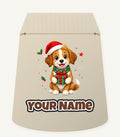 Puppy with Christmas Present Personalised Santa Sack