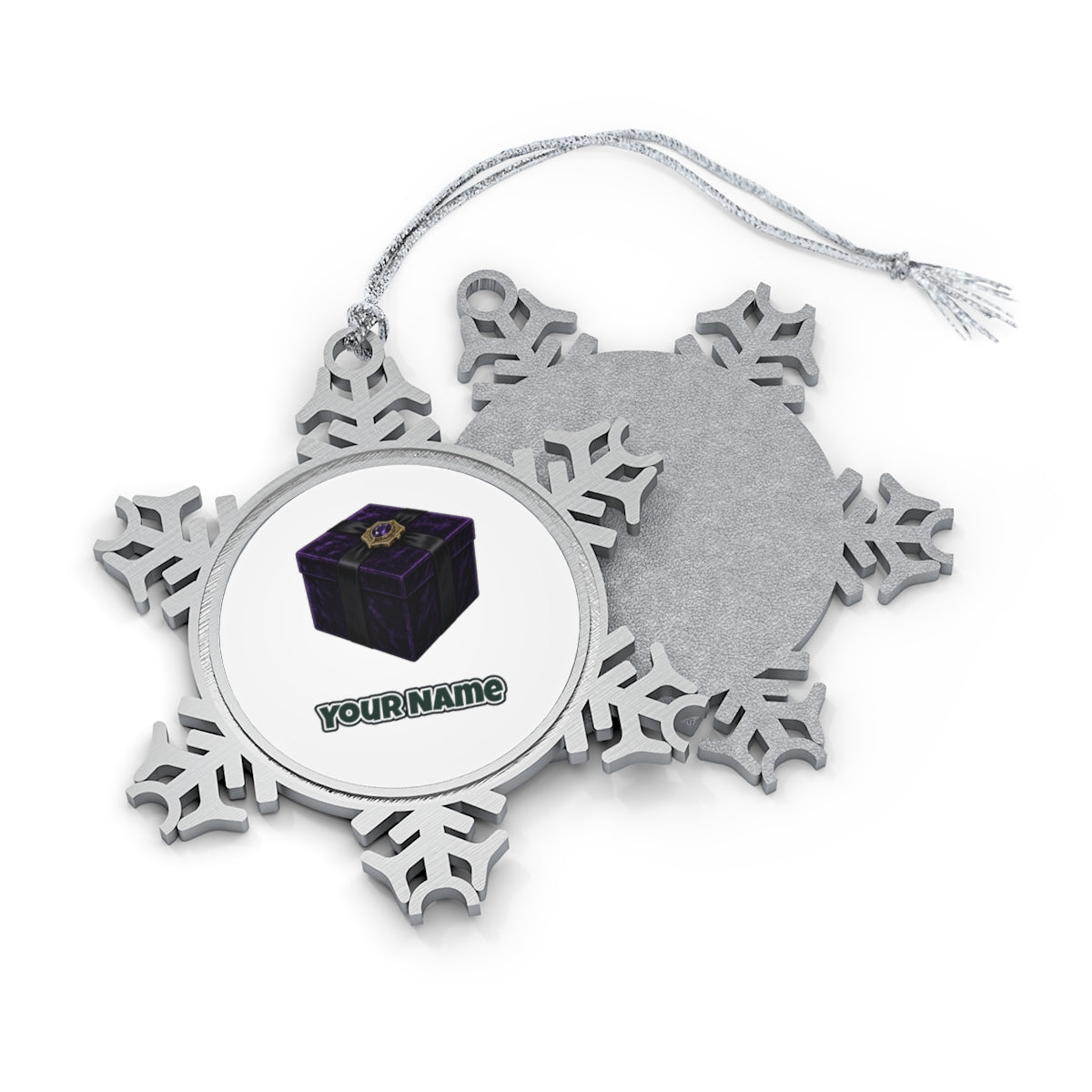 Purple Velvet Gift Box Personalised Pewter Christmas Ornament