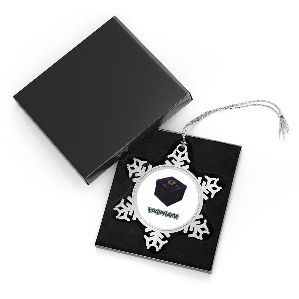 Purple Velvet Gift Box Personalised Pewter Christmas Ornament