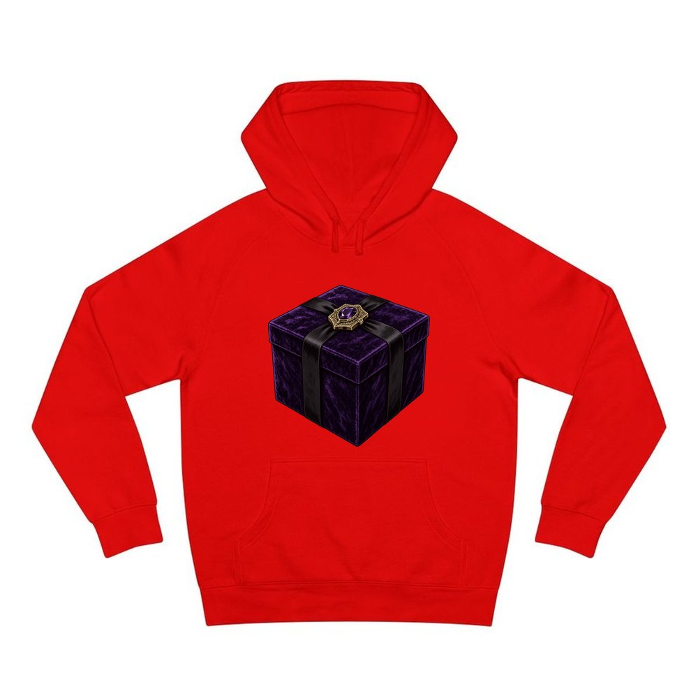 Purple Velvet Gift Box personalised Christmas hoodie in red