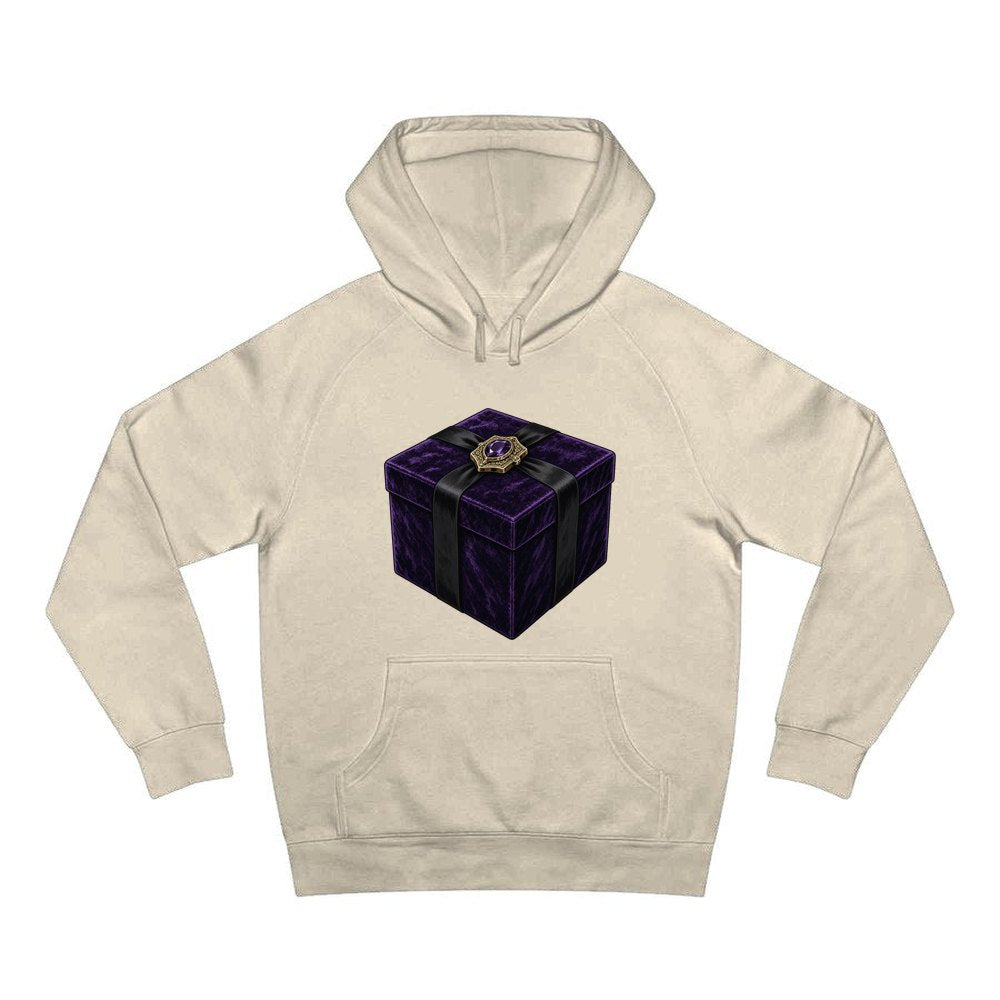 Purple Velvet Gift Box personalised Christmas hoodie in sand