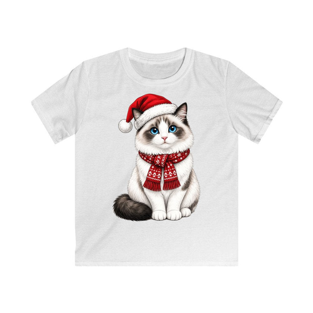 Ragdoll personalised kids Christmas tee in white