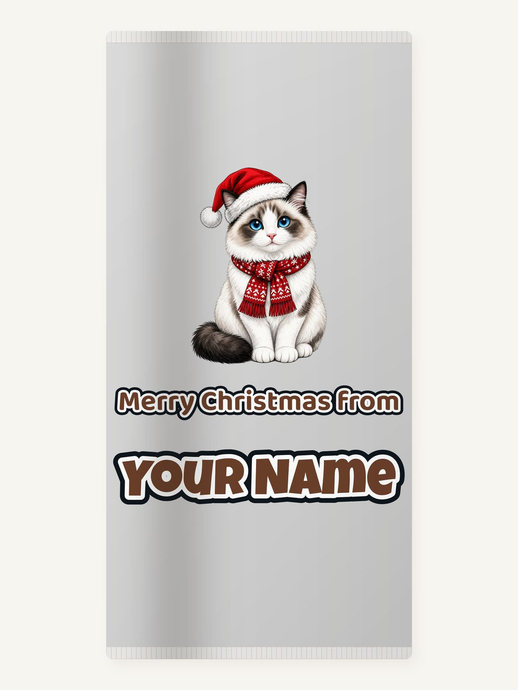 Ragdoll Christmas Personalised Beach Towel