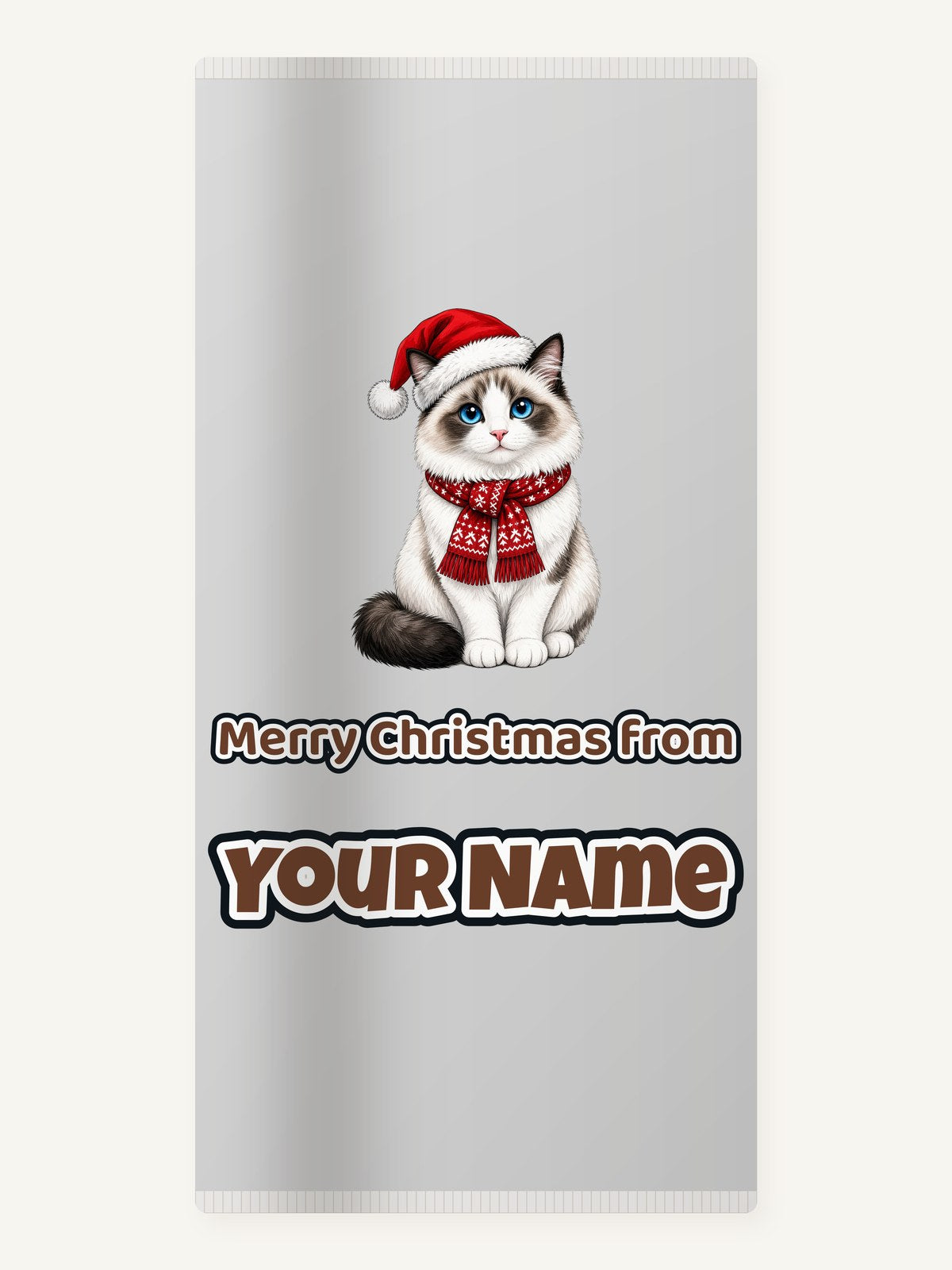Ragdoll Christmas Personalised Beach Towel