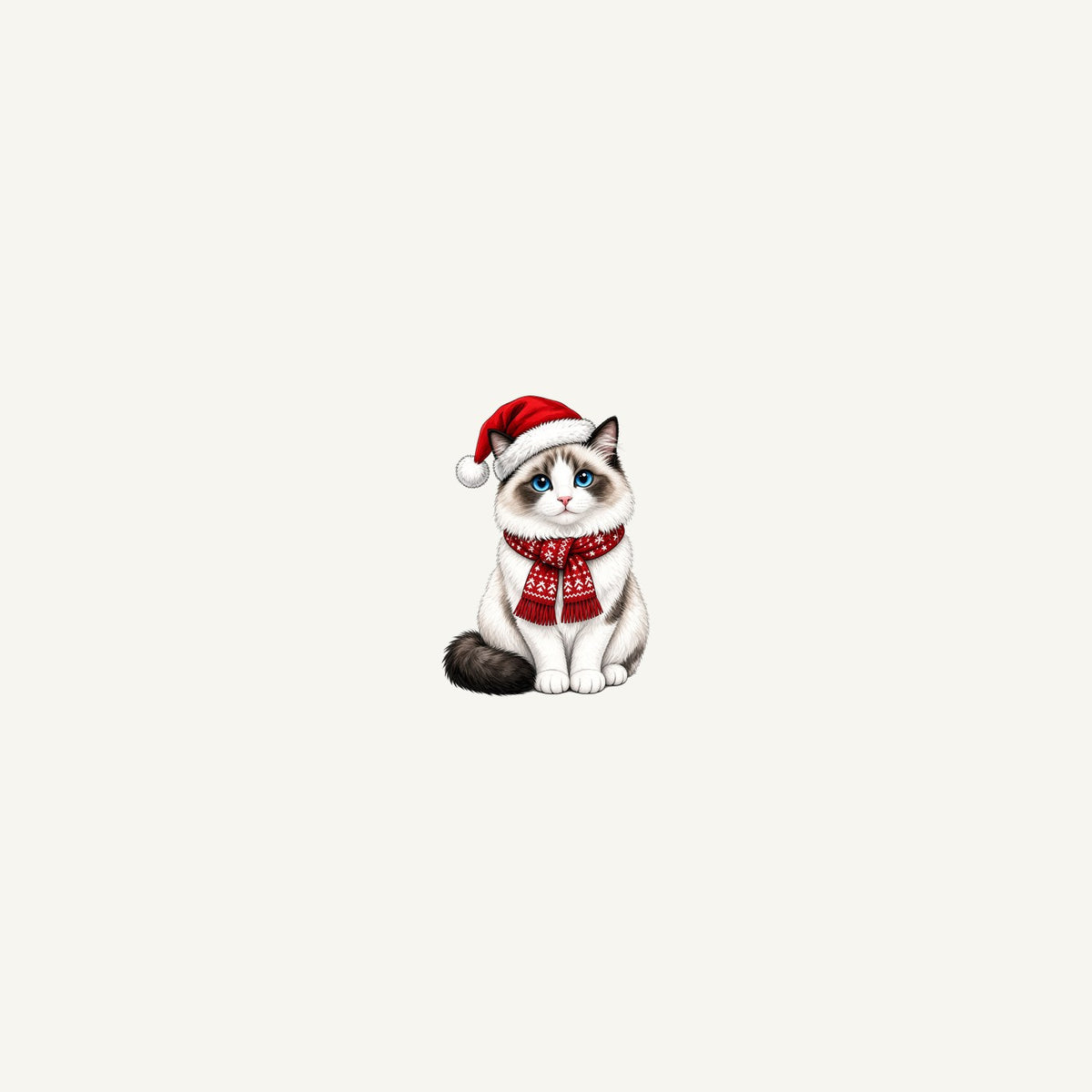 Ragdoll Christmas Personalised Beach Towel