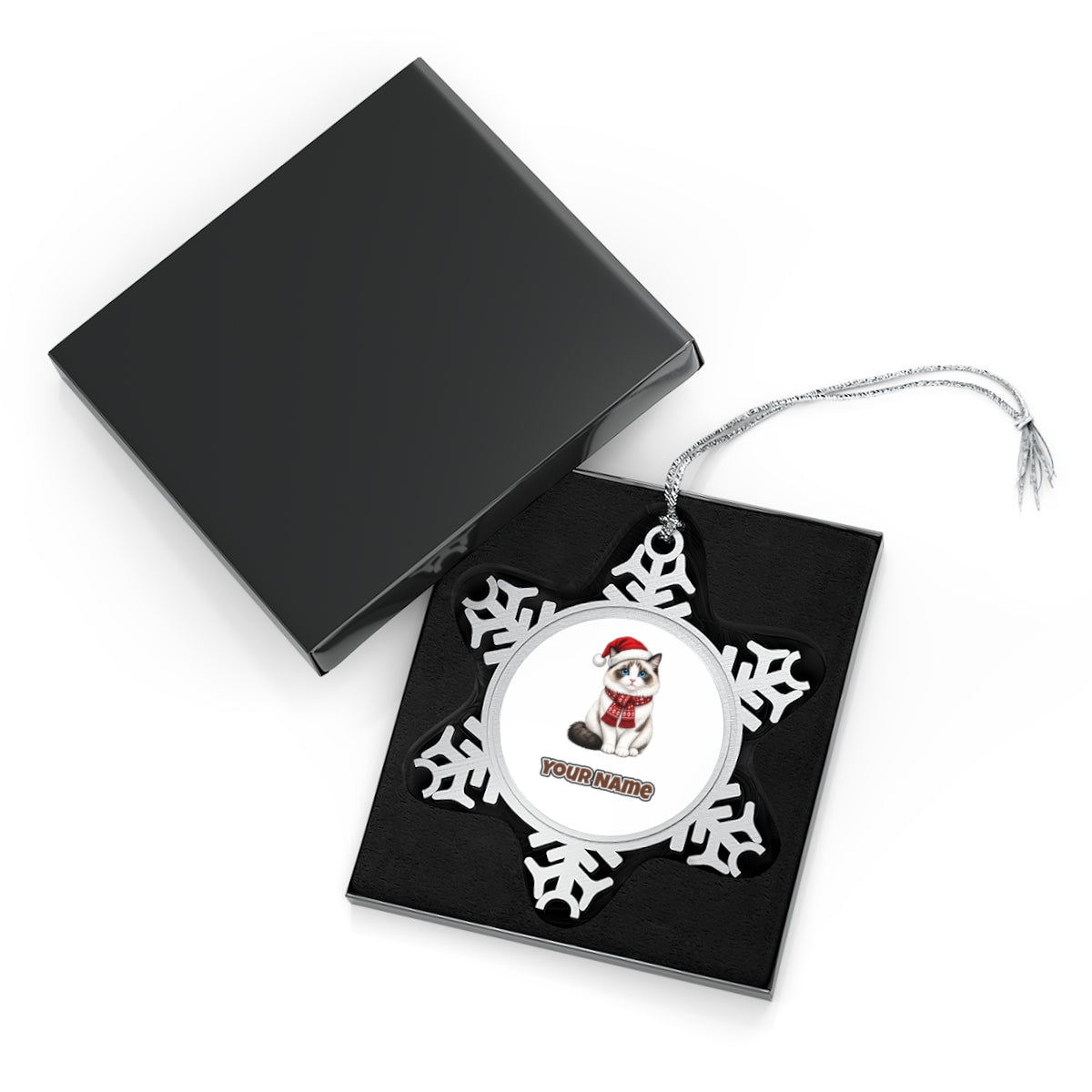 Ragdoll Personalised Pewter Christmas Ornament