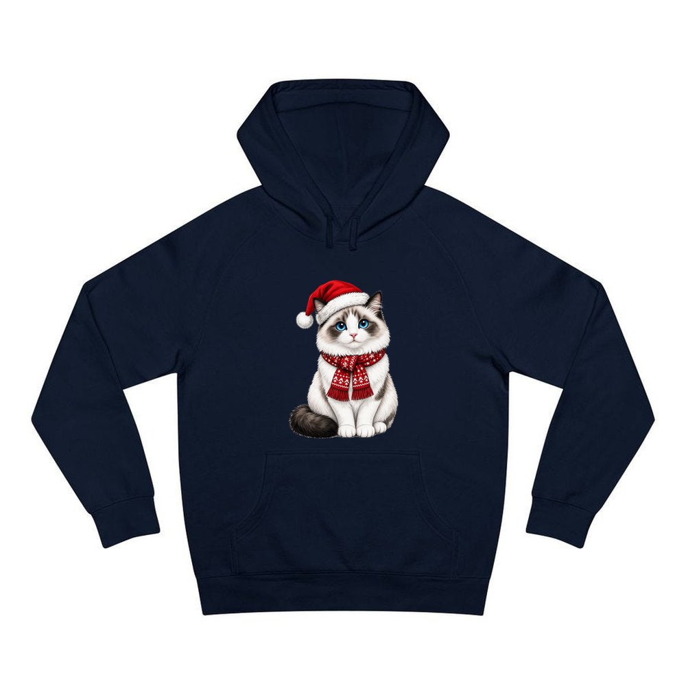 Ragdoll personalised Christmas hoodie in navy