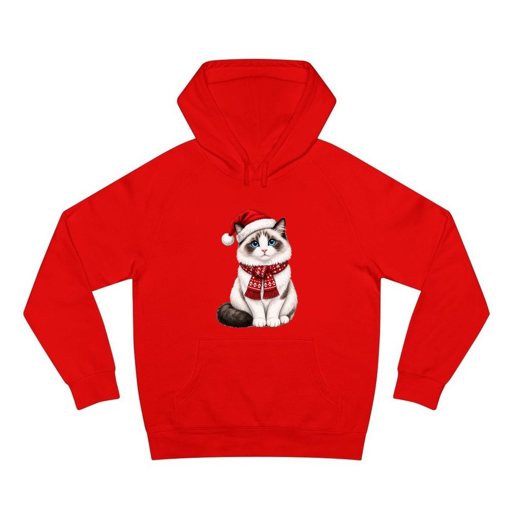 Ragdoll personalised Christmas hoodie in red