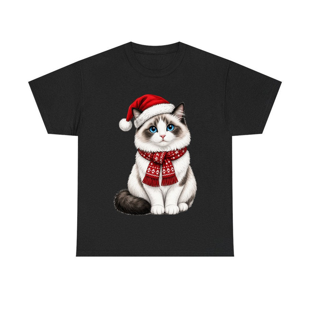 Ragdoll personalised Christmas T-shirt in black