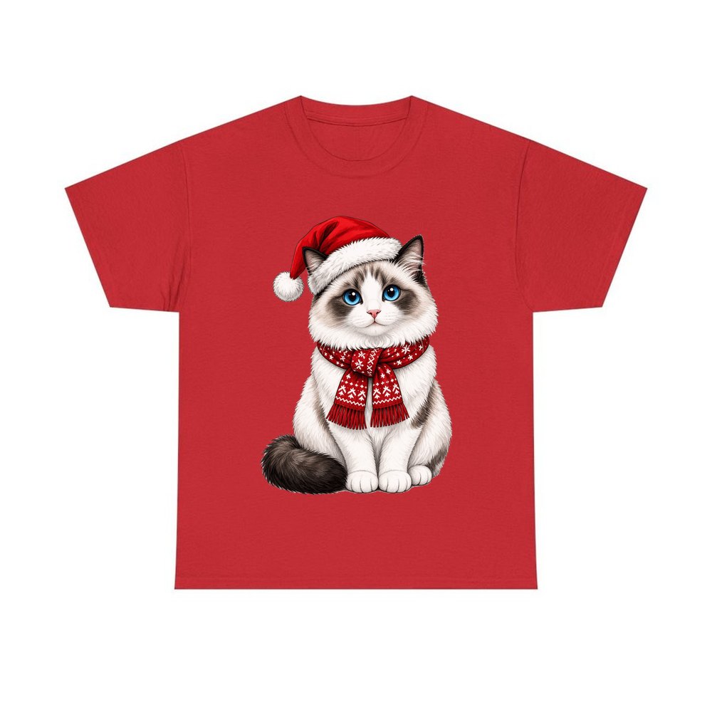 Ragdoll personalised Christmas T-shirt in red