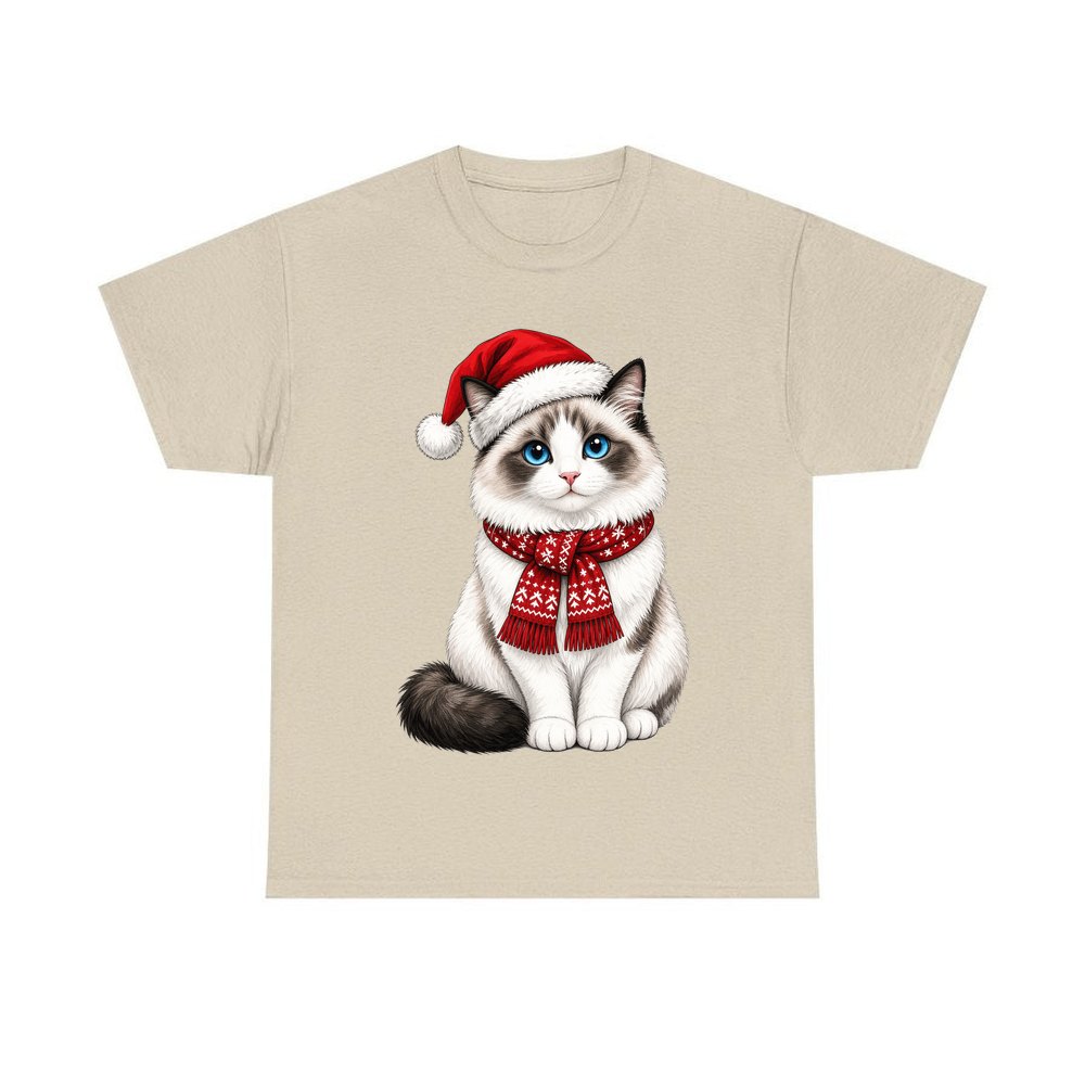 Ragdoll personalised Christmas T-shirt in sand