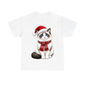 Ragdoll Christmas design on a white tee