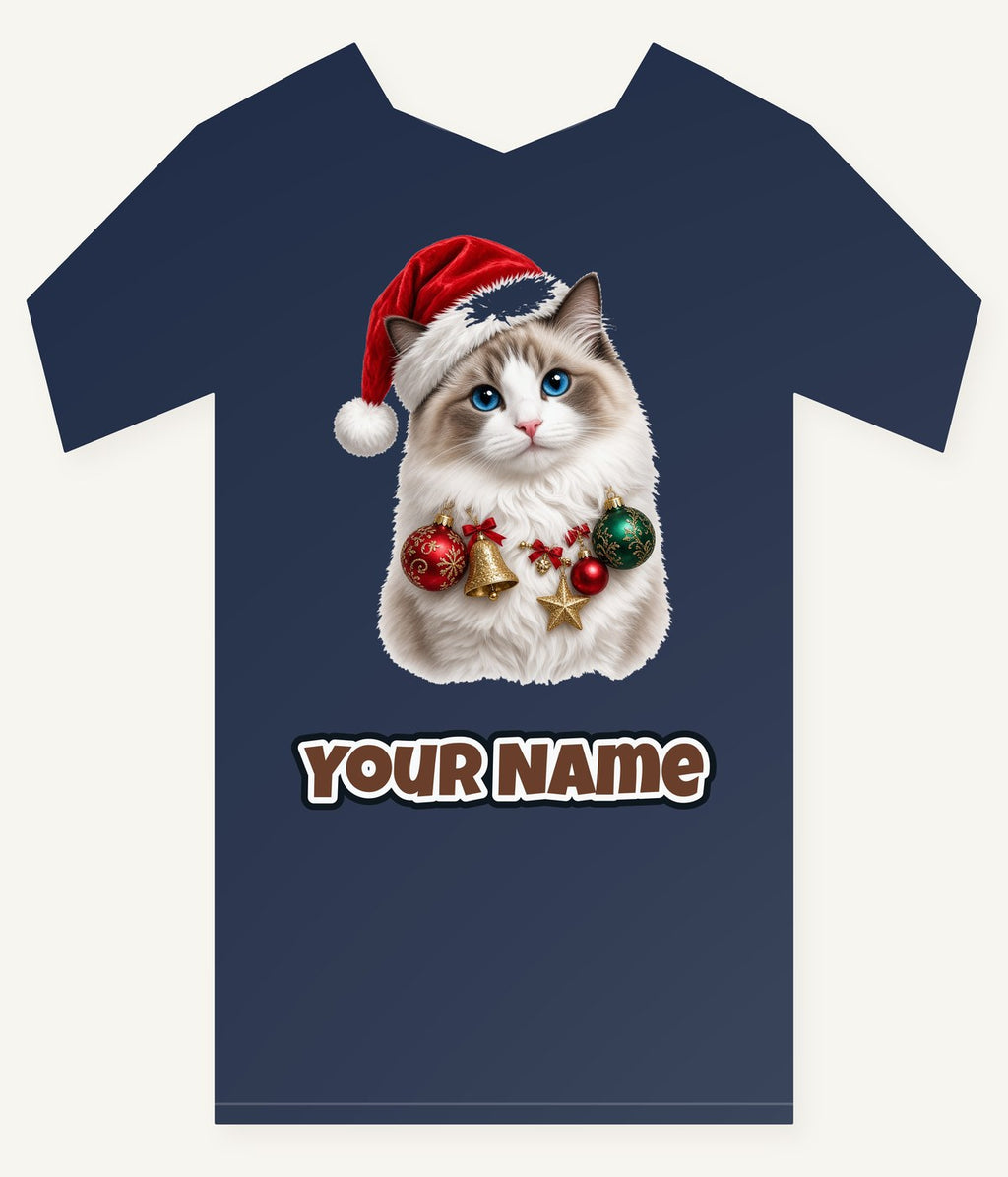Ragdoll with Baubles Personalised Kids Tee and Baby Bodysuit