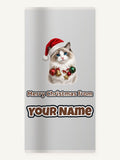 Ragdoll with Baubles Personalised Beach Towel