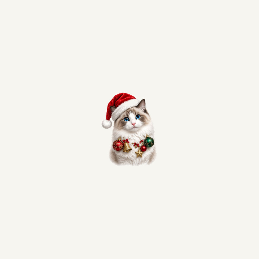 Ragdoll with Baubles Personalised Beach Towel