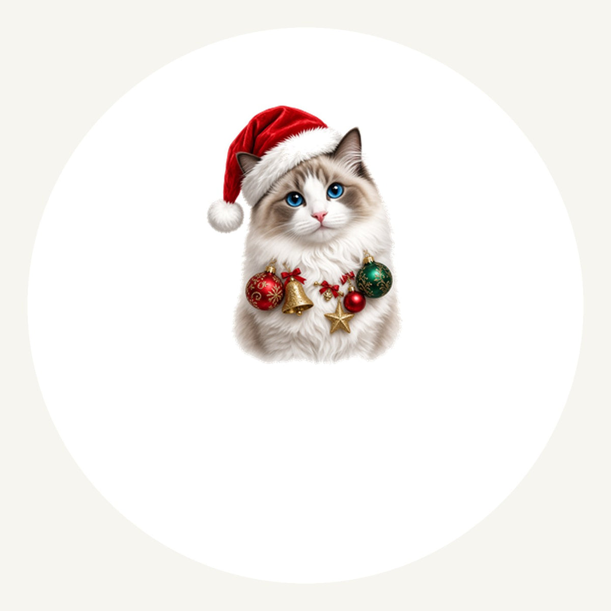 Ragdoll with Baubles Personalised Pewter Christmas Ornament