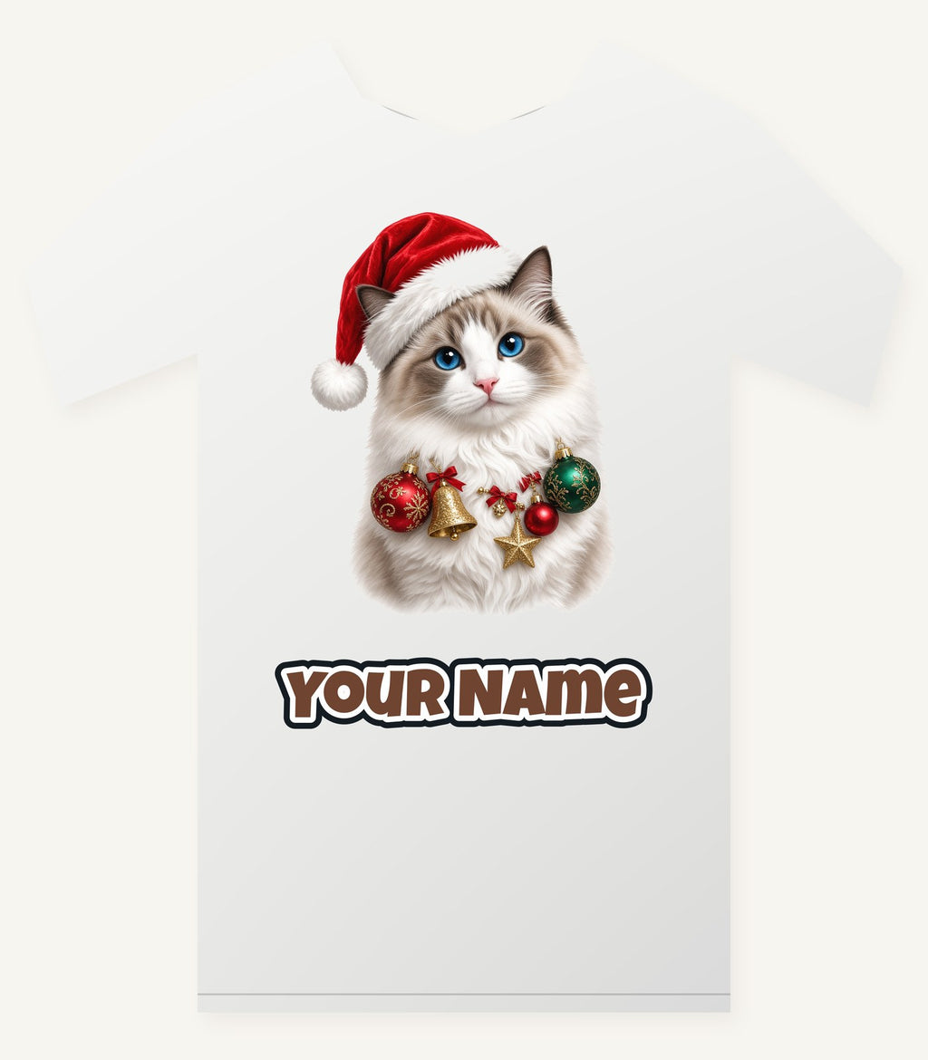 Ragdoll with Baubles Personalised Christmas T-Shirt and Hoodie