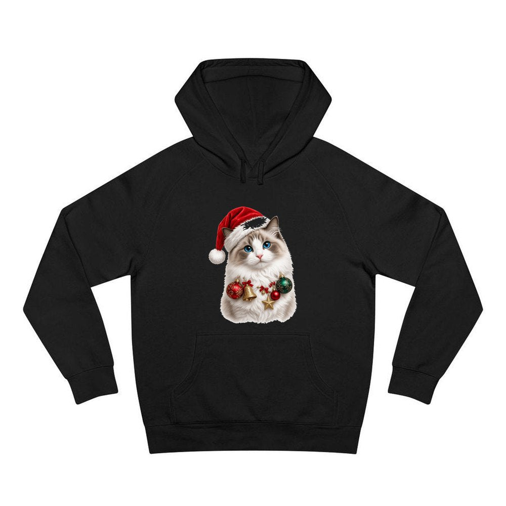 Ragdoll with Baubles personalised Christmas hoodie in black