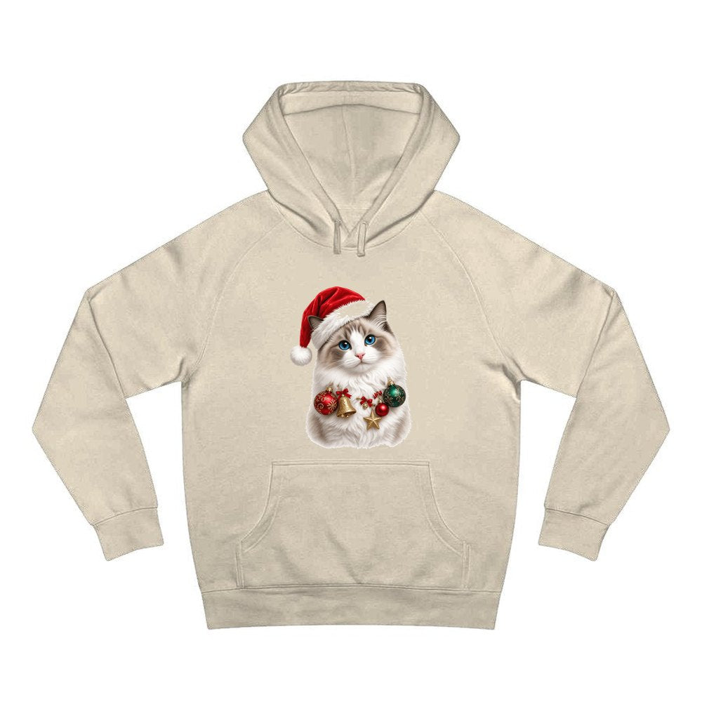 Ragdoll with Baubles personalised Christmas hoodie in sand