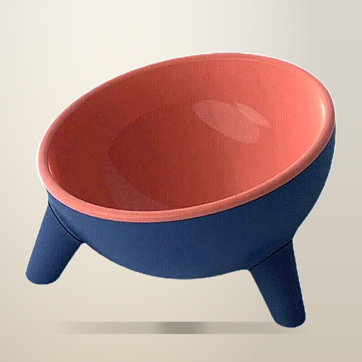 Aimall Tilted Cat Bowl, 15 Degree, PET Plastic, on a plain cream background