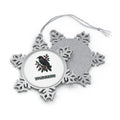Raven on Holly Branch Personalised Pewter Christmas Ornament