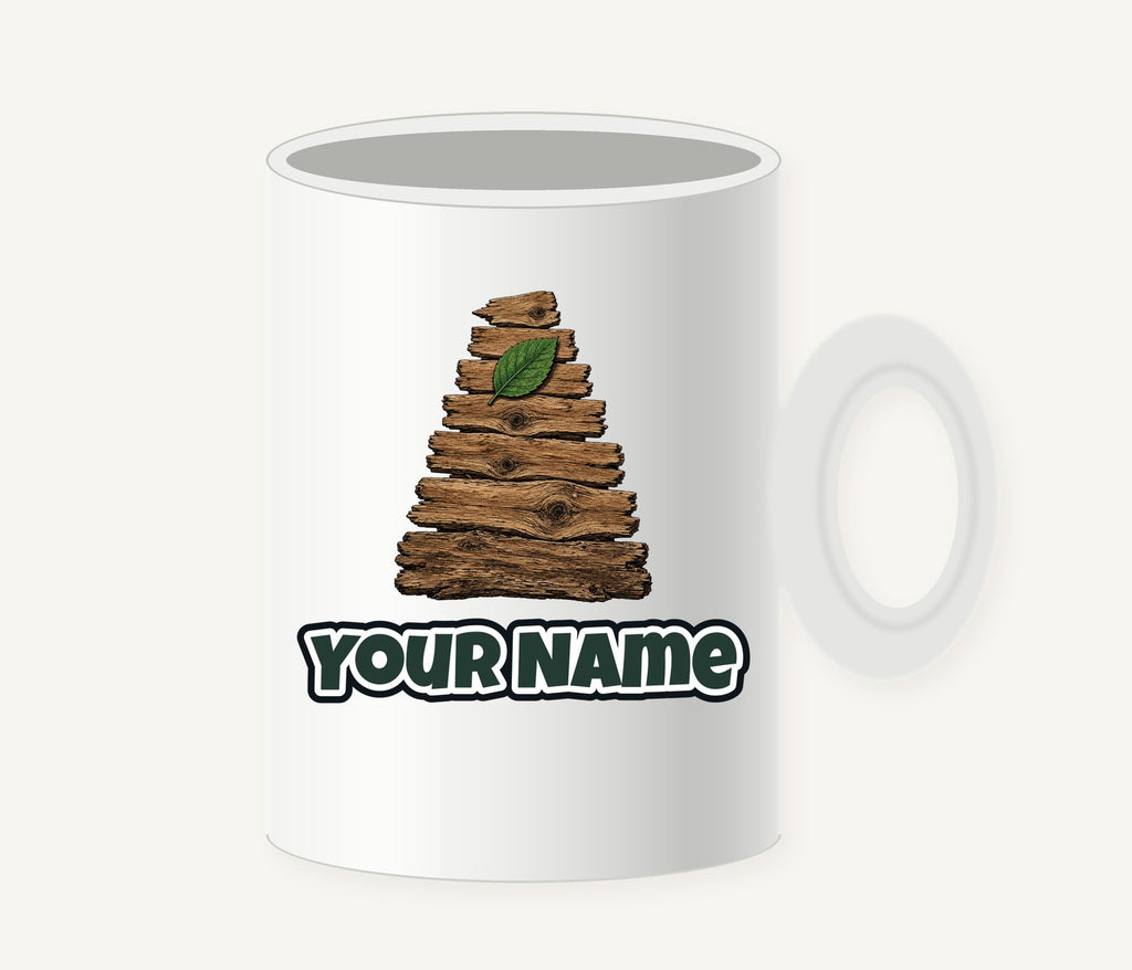 Reclaimed Timber Christmas Tree Personalised Christmas Mug