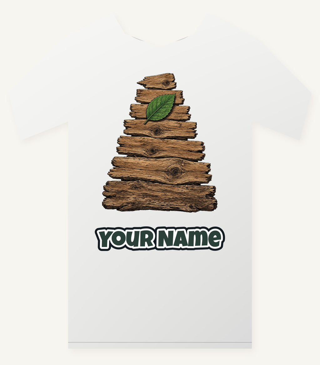Reclaimed Timber Christmas Tree Personalised Christmas T-Shirt and Hoodie