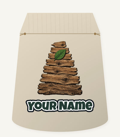 Reclaimed Timber Christmas Tree Personalised Santa Sack