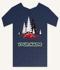 Red And Black Pine Forest Personalised Kids Tee and Baby Bodysuit