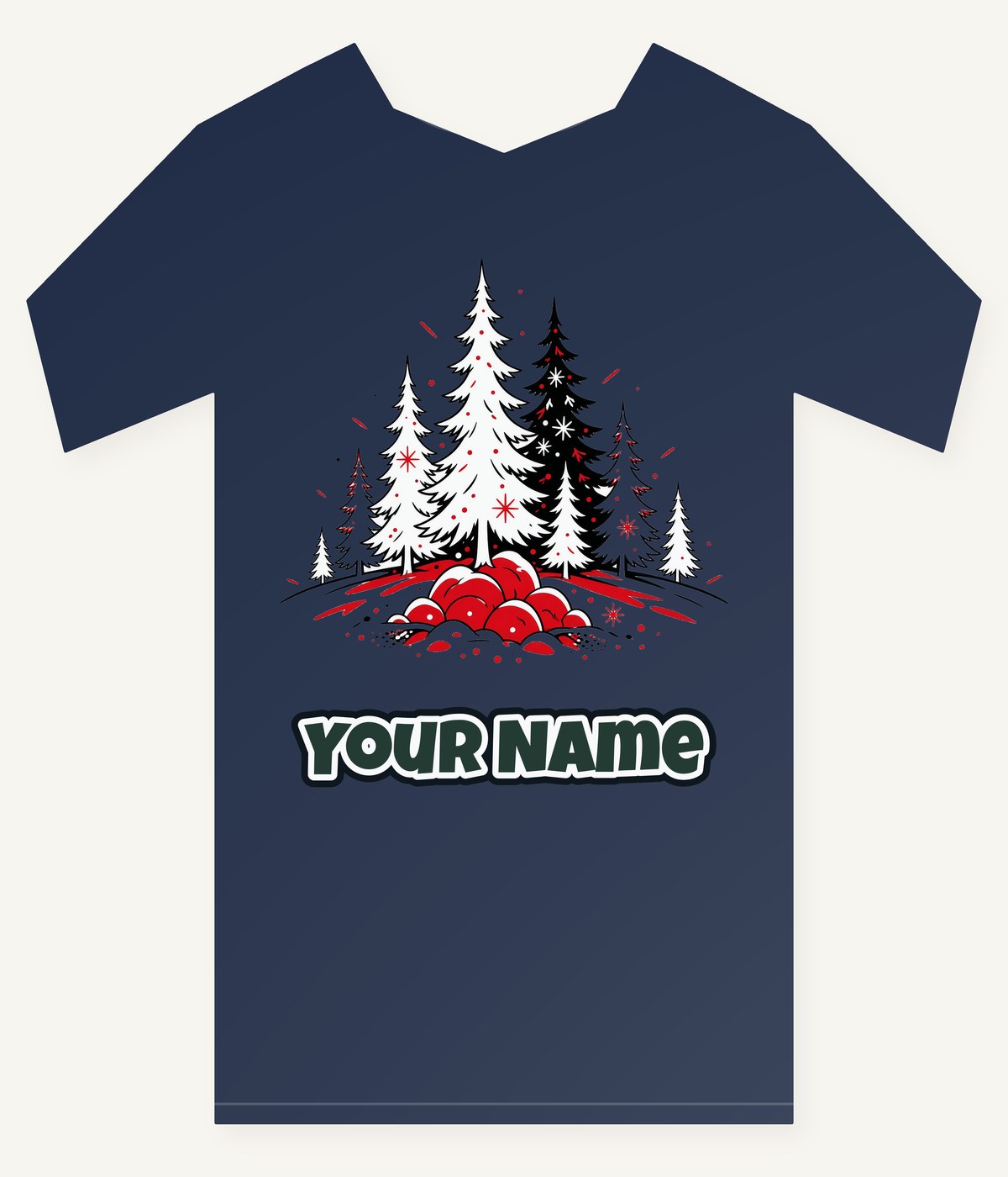 Red And Black Pine Forest Personalised Kids Tee and Baby Bodysuit