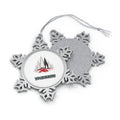 Red And Black Pine Forest Personalised Pewter Christmas Ornament