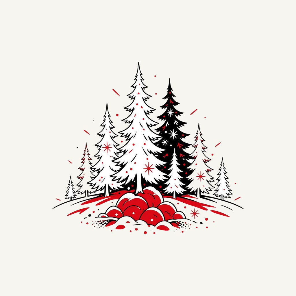 Red And Black Pine Forest Personalised Christmas T-Shirt and Hoodie