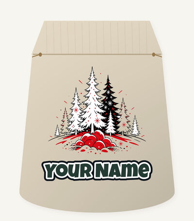 Red And Black Pine Forest Personalised Santa Sack