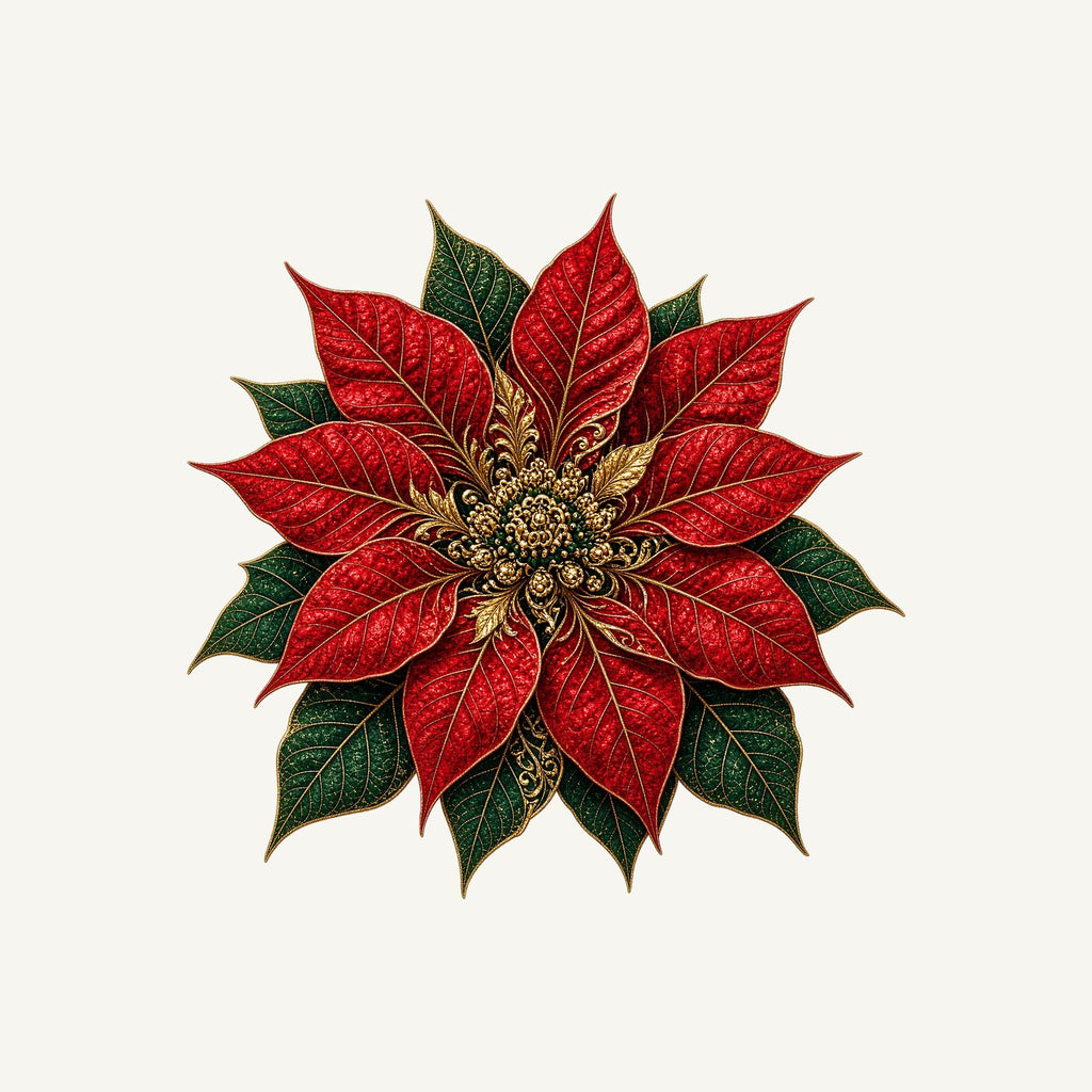 Red And Gold Poinsettia Personalised Kids Tee and Baby Bodysuit