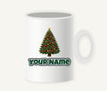 Red and Green Christmas Tree with Candy Canes Personalised Christmas Mug