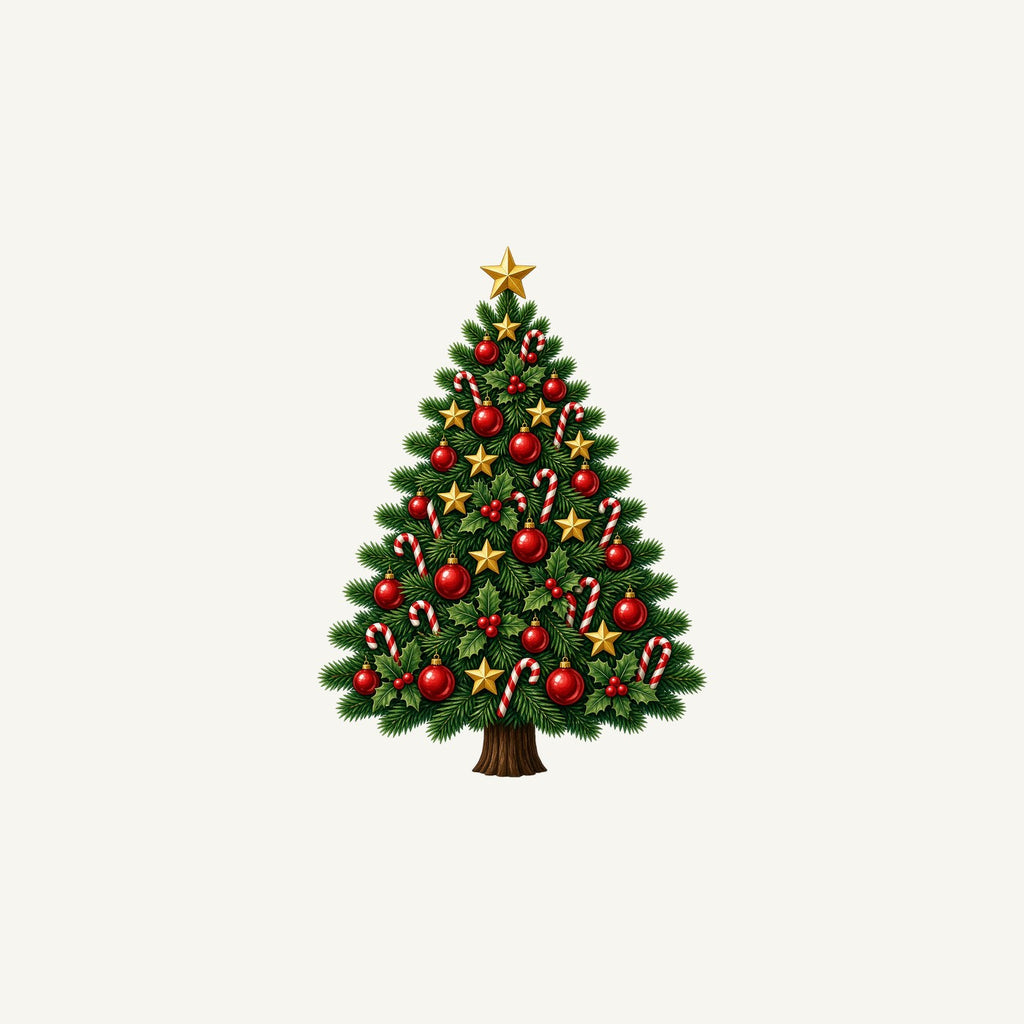 Red and Green Christmas Tree with Candy Canes Personalised Christmas Mug