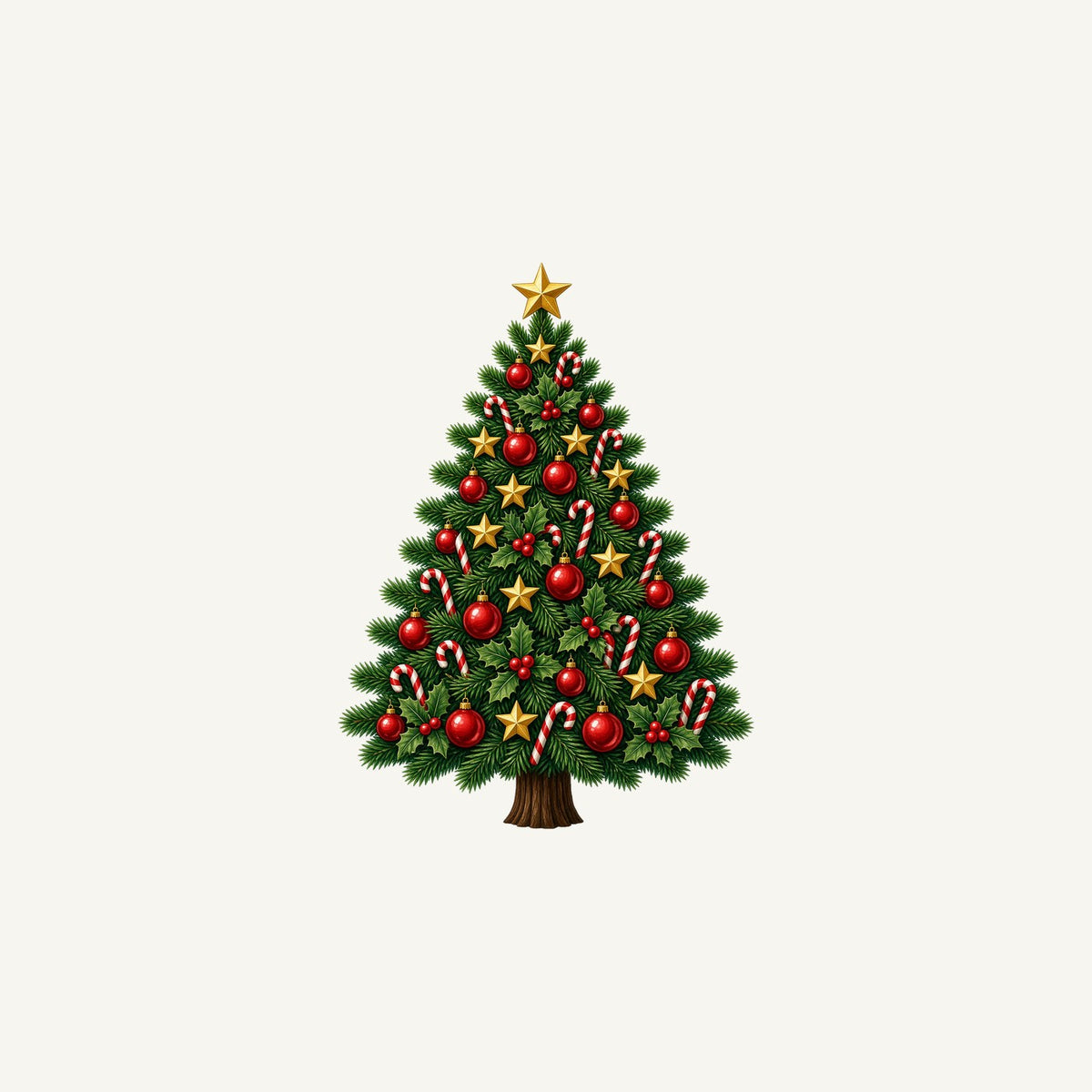 Red and Green Christmas Tree with Candy Canes Personalised Christmas Mug