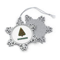 Red and Green Christmas Tree with Candy Canes Personalised Pewter Christmas Ornament