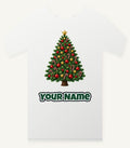 Red and Green Christmas Tree with Candy Canes Personalised Christmas T-Shirt and Hoodie