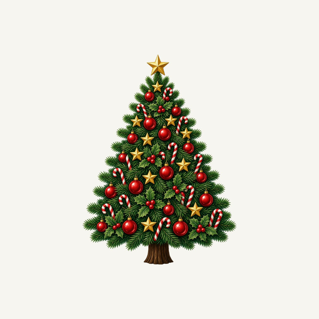 Red and Green Christmas Tree with Candy Canes Personalised Santa Sack