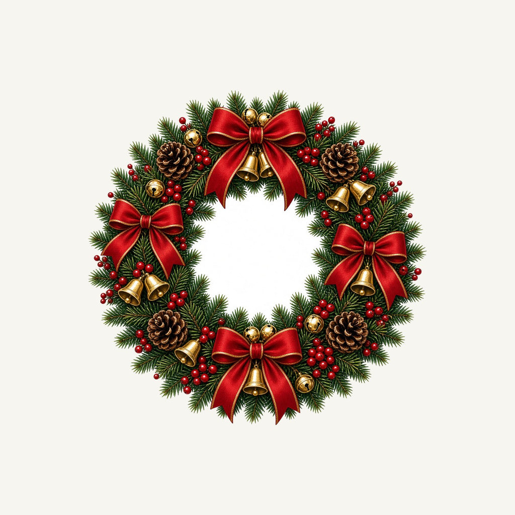 Red and Green Christmas Wreath Personalised Kids Tee and Baby Bodysuit