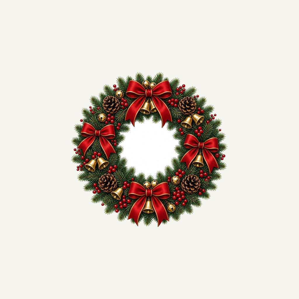 Red and Green Christmas Wreath Personalised Christmas Mug