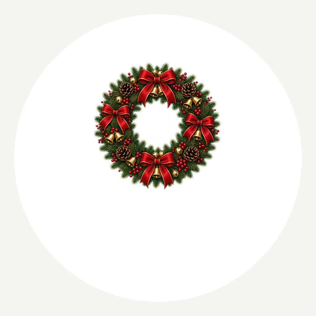 Red and Green Christmas Wreath Personalised Pewter Christmas Ornament
