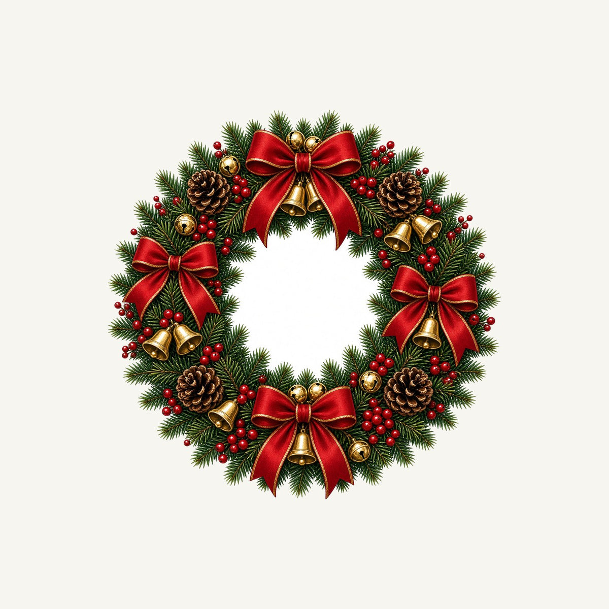 Red and Green Christmas Wreath Personalised Christmas T-Shirt and Hoodie