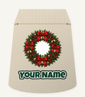 Red and Green Christmas Wreath Personalised Santa Sack