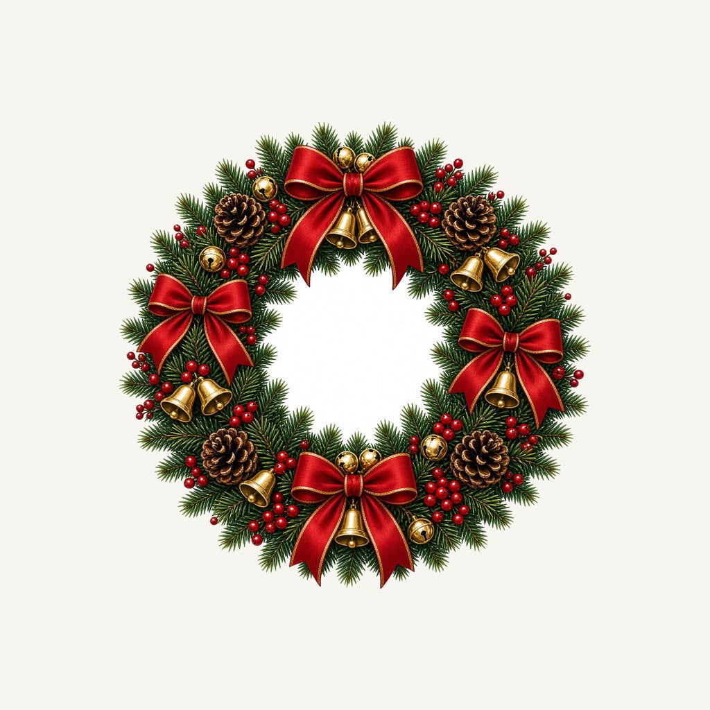 Red and Green Christmas Wreath Personalised Santa Sack